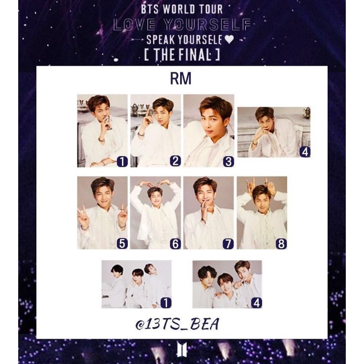 [OFFICIAL MERCH] BTS ẢNH MINICARD SY THE FINAL (8C/1 MEM)