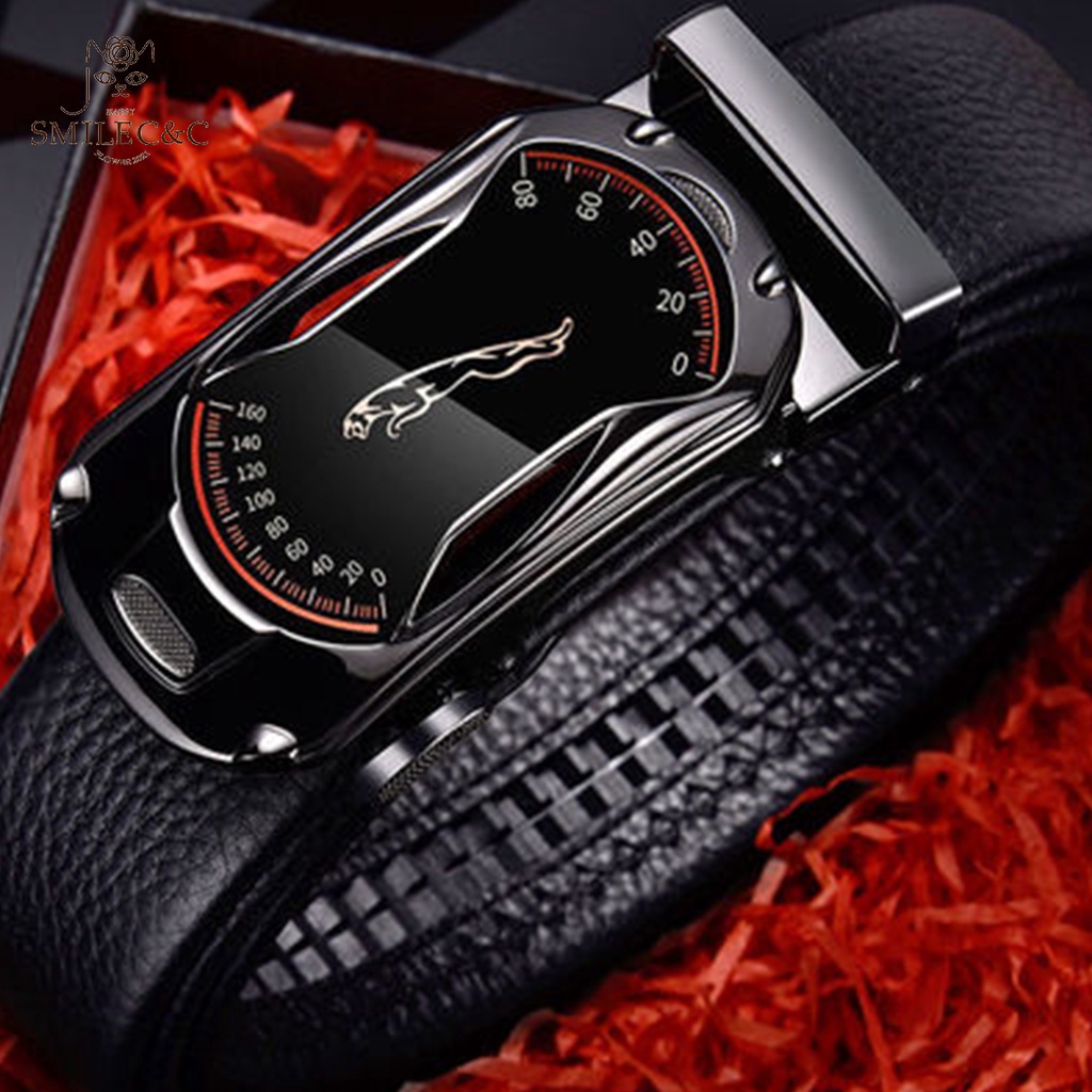 SmileFairyCC【COD &amp; Hàng Có Sẵn】Thắt Lưng Da Màu Đen Khóa Tự Động Phong Cách Thể Thao Chất Lượng Cao Cho Nam