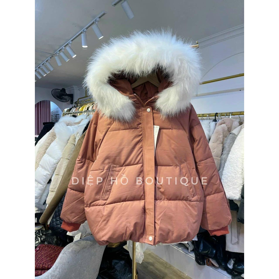 Áo khoác phao lót bông mũ lông hàng 3 lớp - Áo Parka siêu ấm, chất phao dày dặn lắm luôn