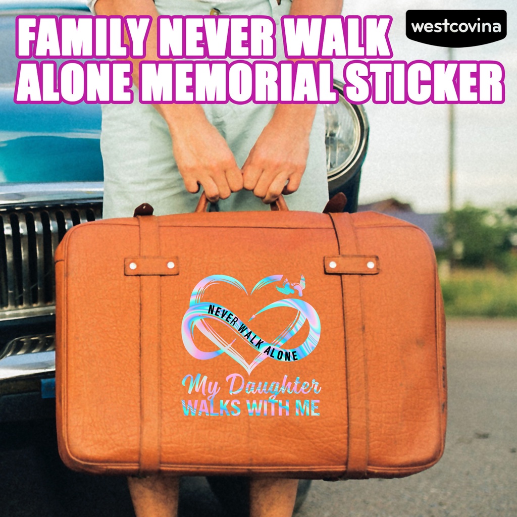[Hot]✍Miếng Dán Tưởng Niệm Hình Ảnh Gia Đình Never Walk Alone Trang Trí Laptop Lâu Trôi Đáng Yêu