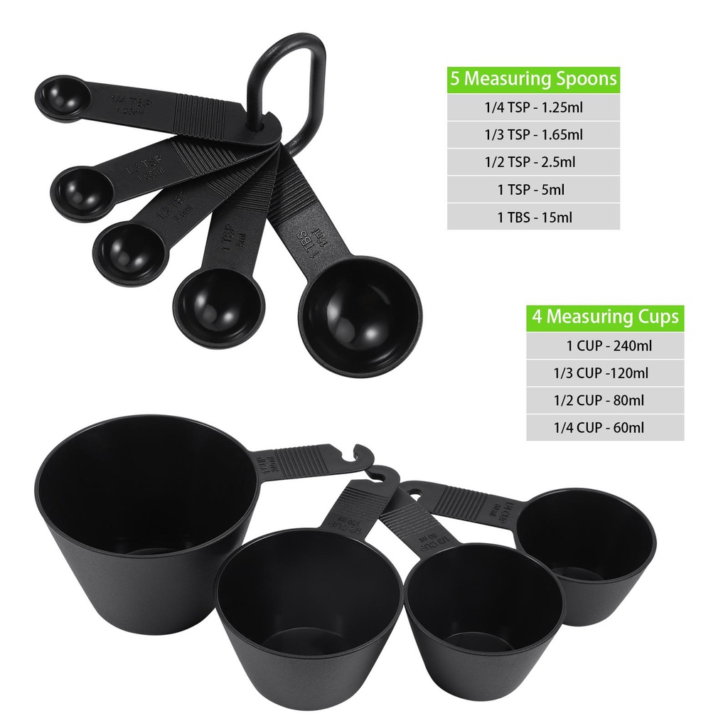 Set 9 Muỗng Đo Lường Làm Bánh Đa Năng Tiện Dụng