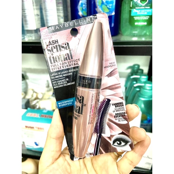 Mascara siêu dày siêu dài không lem không trôi Maybelline New York Lash Sensational Waterproof Full Fan Effect 10ml