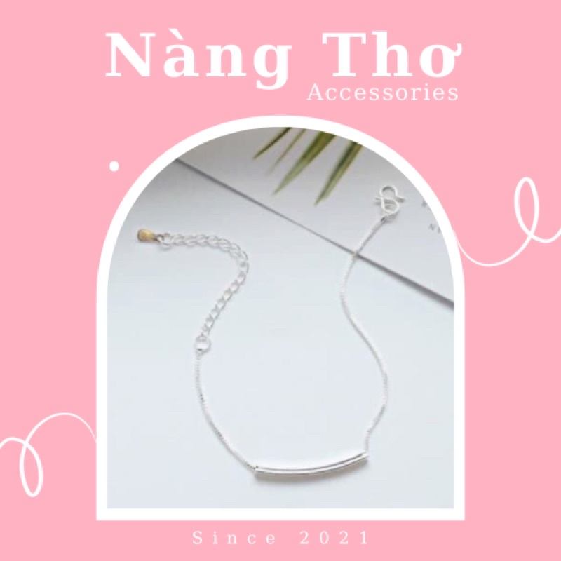 Vòng tay nữ, lắc tay thanh bạc S925 tinh tế Nàng Thơ Accessories