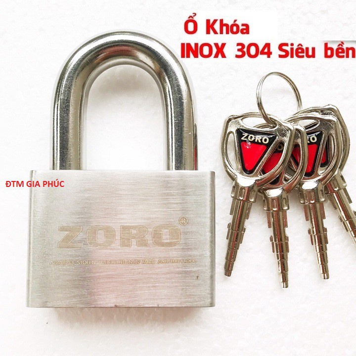 Ổ Khóa Chống Cắt Trộm Cao Cấp Zoro Làm Từ INOX 304 Chìa Tròn Đoản