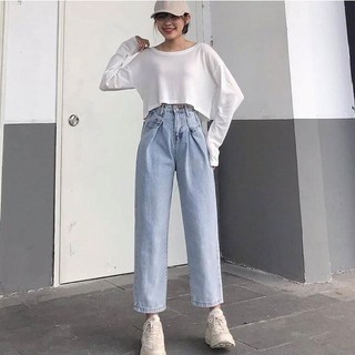 Quần Baggy Jean Nữ Xếp Ly Eo Độc Lạ 94