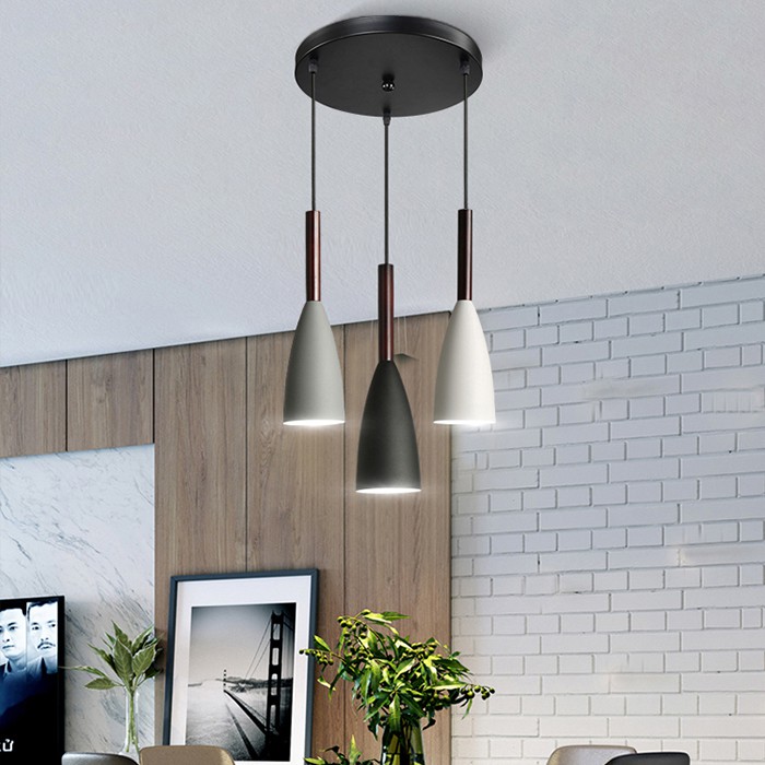 Đèn thả MONSKY SECHE trang trí phòng bếp, bàn ăn - 3 bóng chao nhôm KITCHENLAMP SEASON HOT