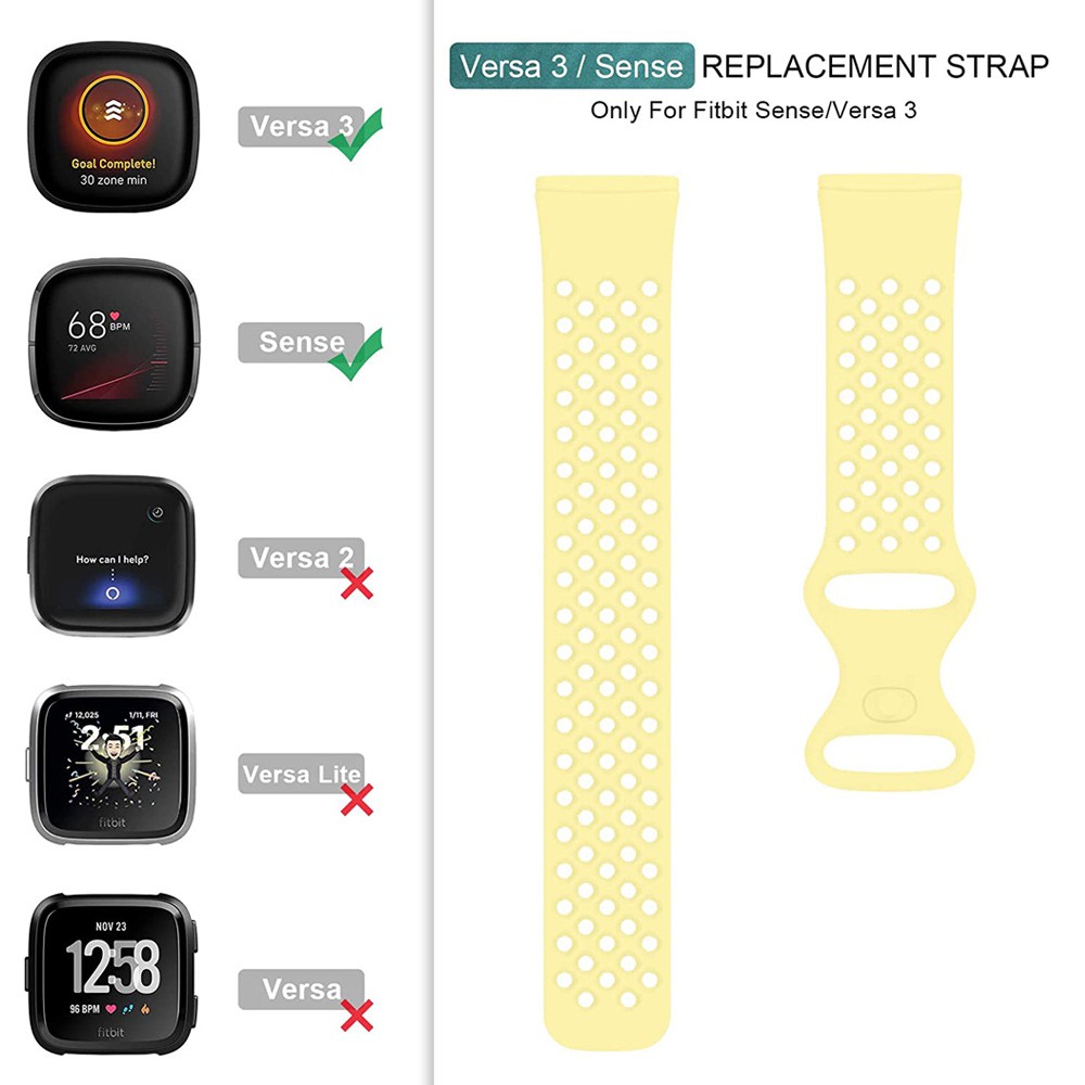 Dây Đeo Silicon Thoáng Khí Cho Đồng Hồ Thông Minh Fitbit Versa 3