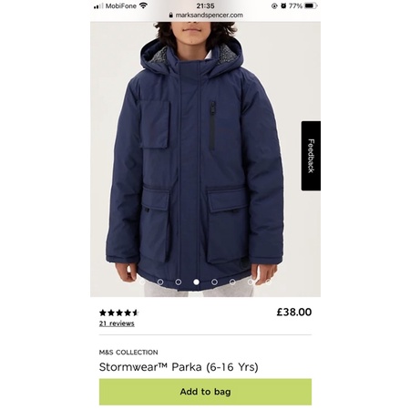 Áo Parka xuất xịn cho bé 2-14 tuổi M&S