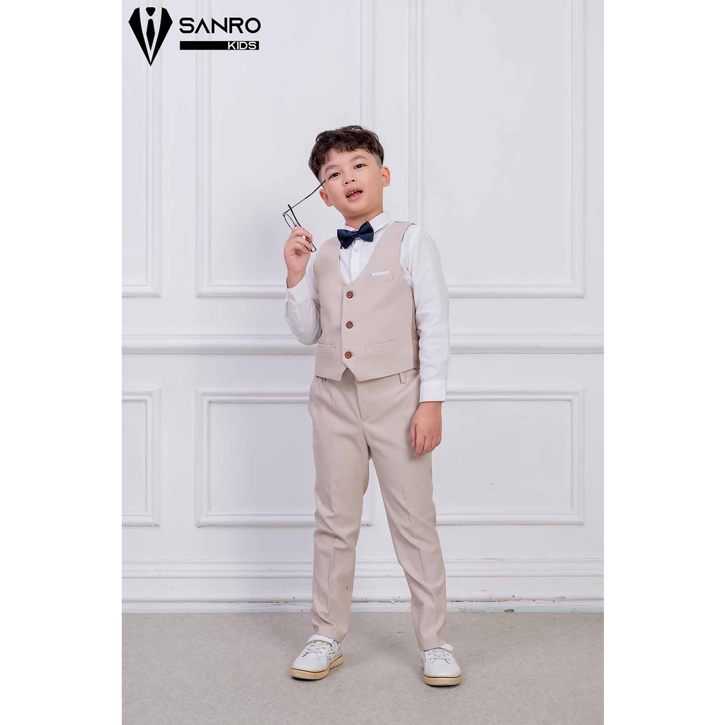 Bộ vest bé trai cao cấp SANRO KIDS màu kem