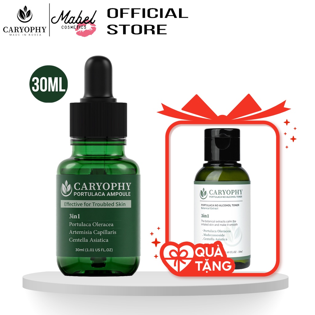 Serum rau má giảm mụn mờ thâm Caryophy Portulaca Ampoule 30ml