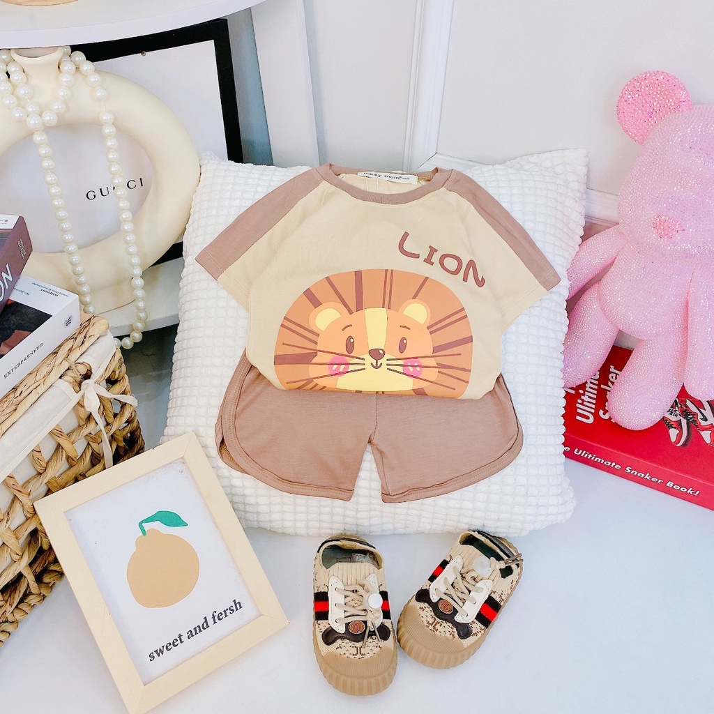 Bộ cộc tay ngắn tay thun lạnh cho bé trai bé gái hàng Minky Mom màu viền tay đẹp. Bé 9-23kg. MMCT18 Shop-Mẹ-Rùa