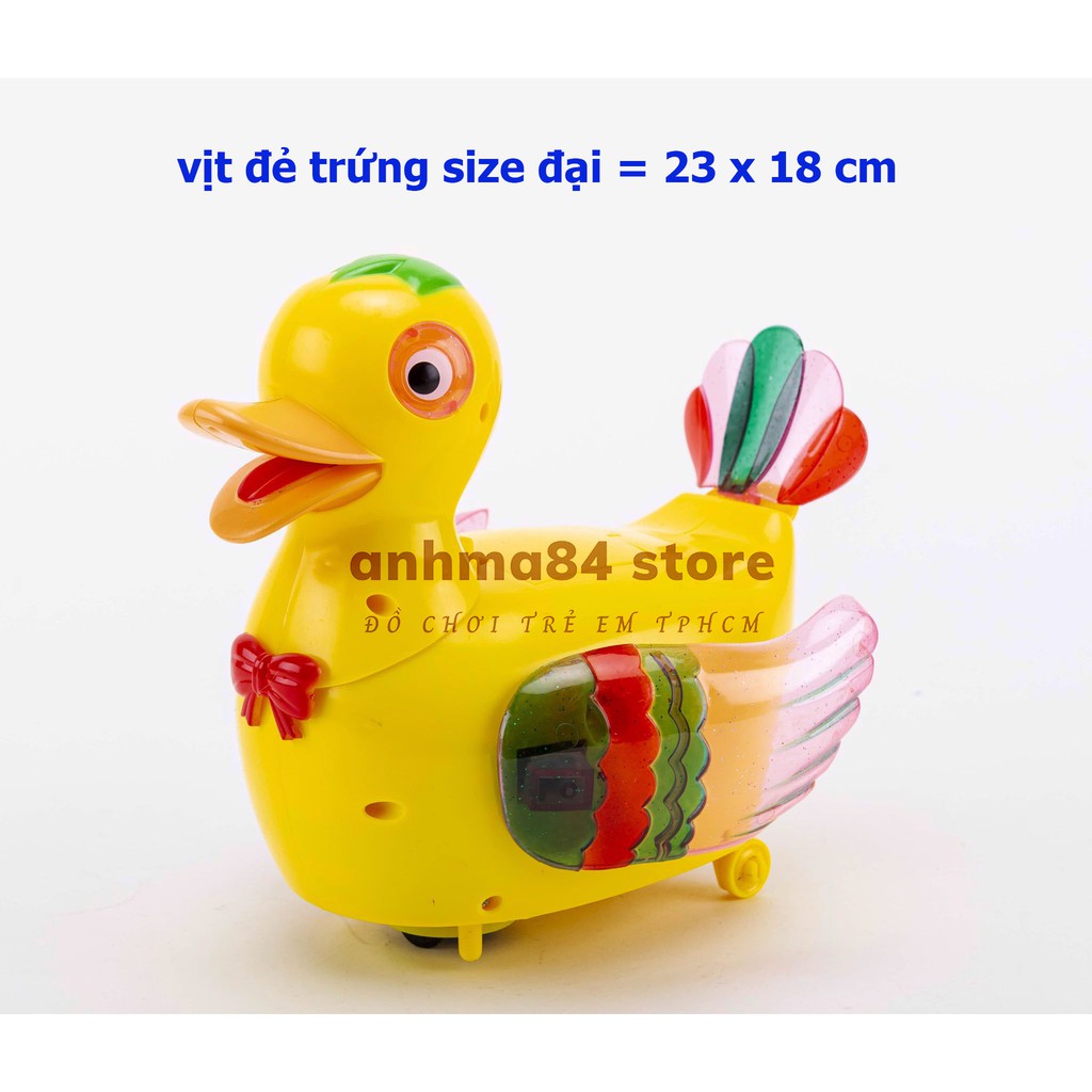 Đồ chơi VỊT ĐẺ TRỨNG CHẠY PIN VUI NHỘN - Chú vịt có pin nhạc SIZE ĐẠI đẻ trứng dễ thương - anhma84 store