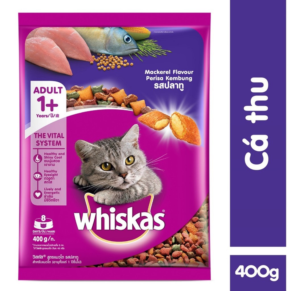 Thức ăn mèo lớn- Whiskas túi 400g