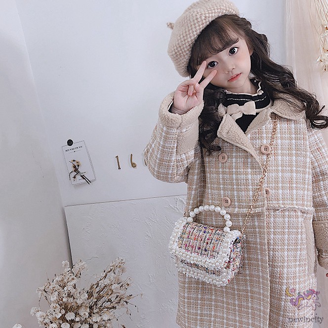 Túi đeo chéo đính ngọc trai phong cách thời trang Hàn Quốc cho bé gái