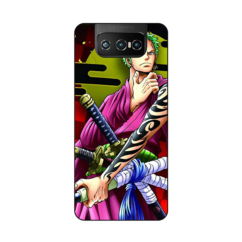 Ốp điện thoại mềm thời trang hình hoạt hình Luffy Roronoa Zoro One Piece cho Asus Zenfone 7 ZS670KS 7 Pro ZS671KS