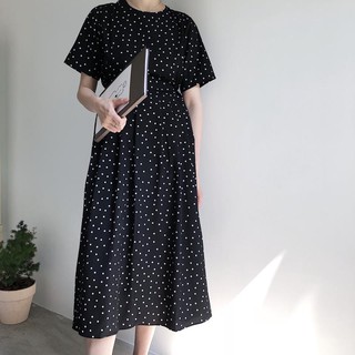 Đầm nữ dáng vintage chấm bi