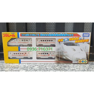 Mô hình tàu hỏa chạy pin Takara tomy Shinkansen màu trắng (loại tàu to có 6 toa)