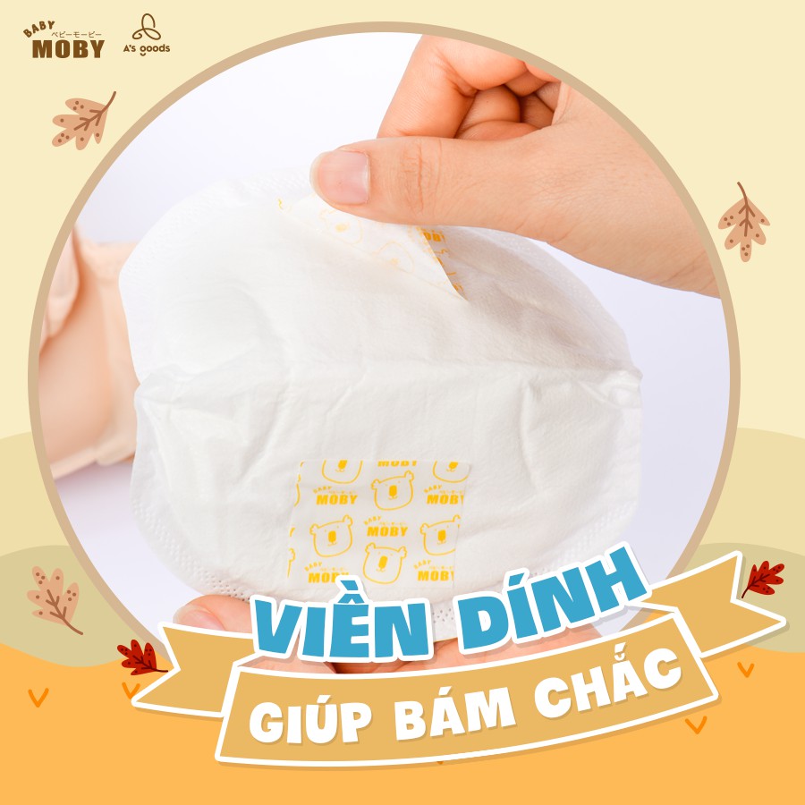 Lót Thấm Sữa MOBY BABY Với Lớp Gel Siêu Thấm 60 Miếng