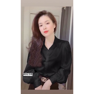 Áo sơ mi tay phồng bigsize HS298 - Áo kiểu sơ mi nữ bigsize từ 50-90kg