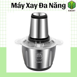 Máy xay thịt cối inox 2 lít 304, máy xay thịt cá rau củ cầm tay