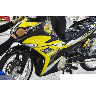 Tem trùm exciter 150 vàng đen mẫu mới, độ team trùm decal xe máy ex dán đời 2015-2020