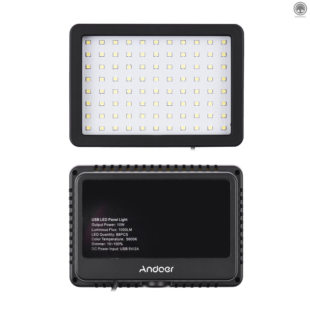 Bộ Đèn LED USB Mini 10W 5600K * 2 + 100cm / 39.4inch * 2 + Adapter Đầu Bi Linh Hoạt * 2 + Bộ Lọc Màu * 8