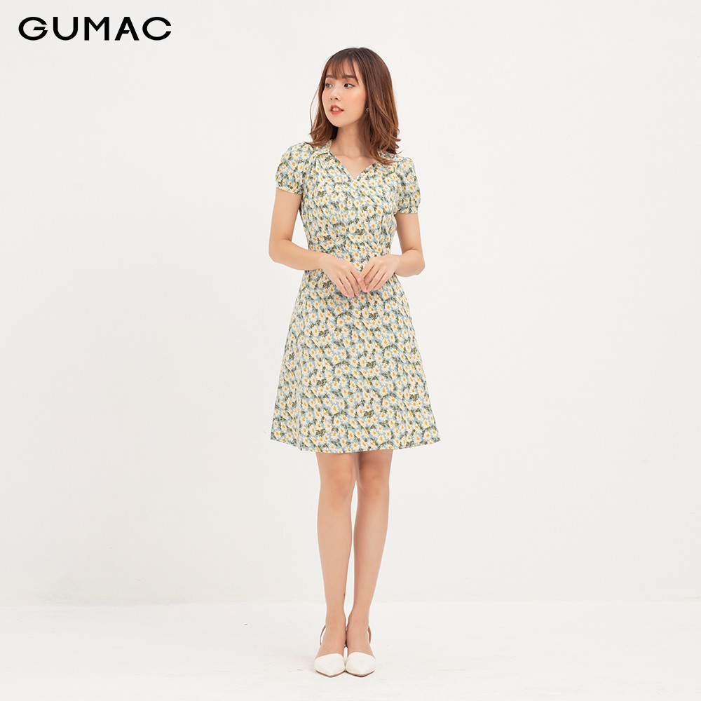 Đầm ôm nữ hoa cổ V GUMAC DA1215