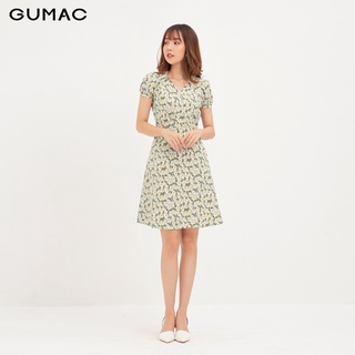 Đầm ôm nữ hoa cổ V GUMAC DA1215