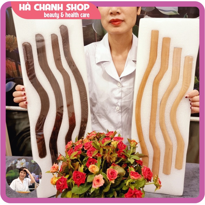 Bộ Gậy Giảm Béo Massage Bằng Gỗ Mun Thế Hệ 1 Giảm Béo Mát Xa 4 Chiếc Sử Dụng Cho Lưng Bụng Cổ Vai Tay Chân