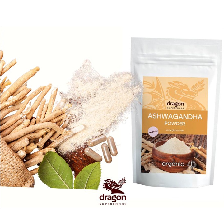 Bột nhân sâm Ấn Độ Ashwagandha hữu cơ Dragon Superfoods 200g - Ashwagandha Powder