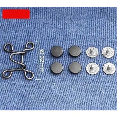 Bộ móc cài điều chỉnh eo, cứu cánh cho quần rộng - đinh ghim tháo lắp dễ dàng