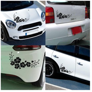 Sticker logo miếng dán Decal trang trí xe hơi ô tô hình hoa đào Toyota Vios Innova Hyundai Accent Mitsubishi Xpander