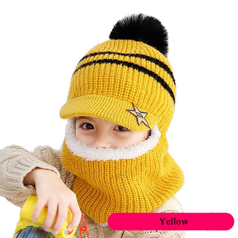 Mũ Beanie Lót Lông Cừu Giữ Ấm Mùa Đông Dành Cho Bé