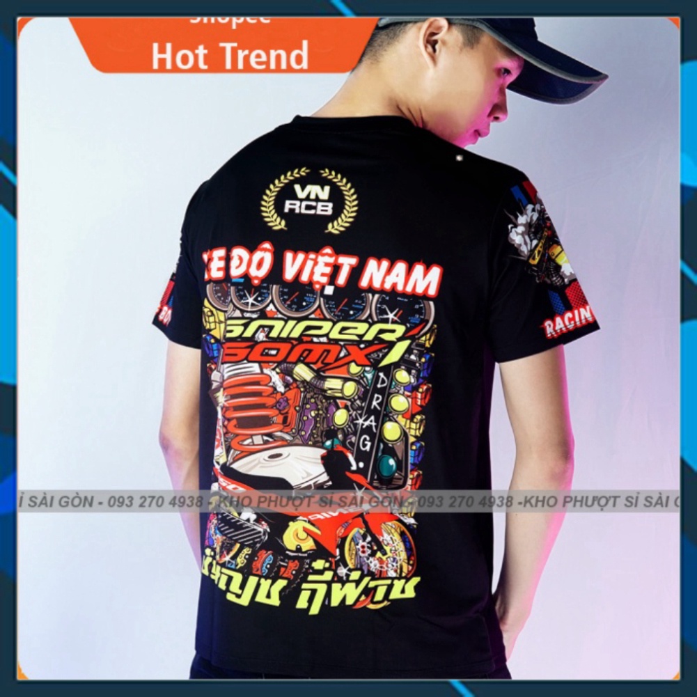 GIỐNG ẢNH - Áo thun xe máy nam ngắn tay Racing Độ xe VN Chibi 3D - Áo thun tem xe VN Độ xe co giãn 4 chiều