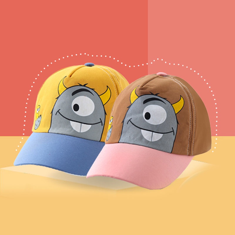 Mũ lưỡi trai chống nắng thoáng khí họa tiết hoạt hình dễ thương có thể điều chỉnh cho bé 1-4 tuổi