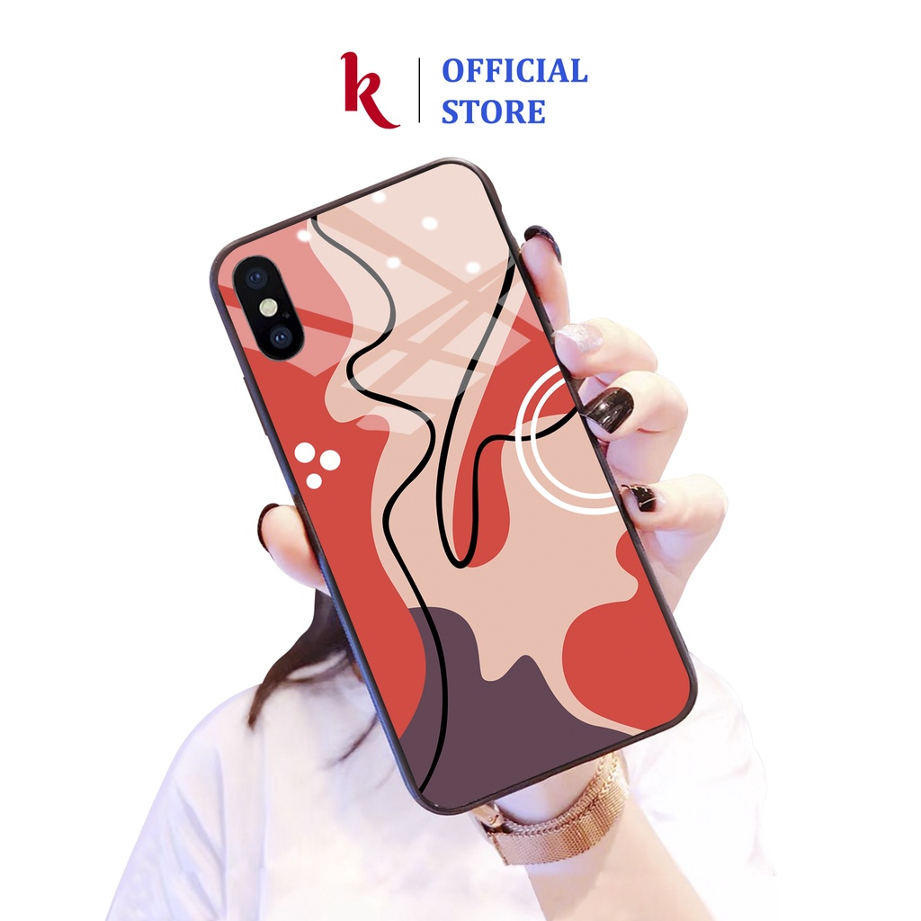 Ốp lưng iphone kính họa tiết phối màu case 14plus 14 pro max 13 12 promax 11 mini 6 6s 7 8 plus x xr xs Se