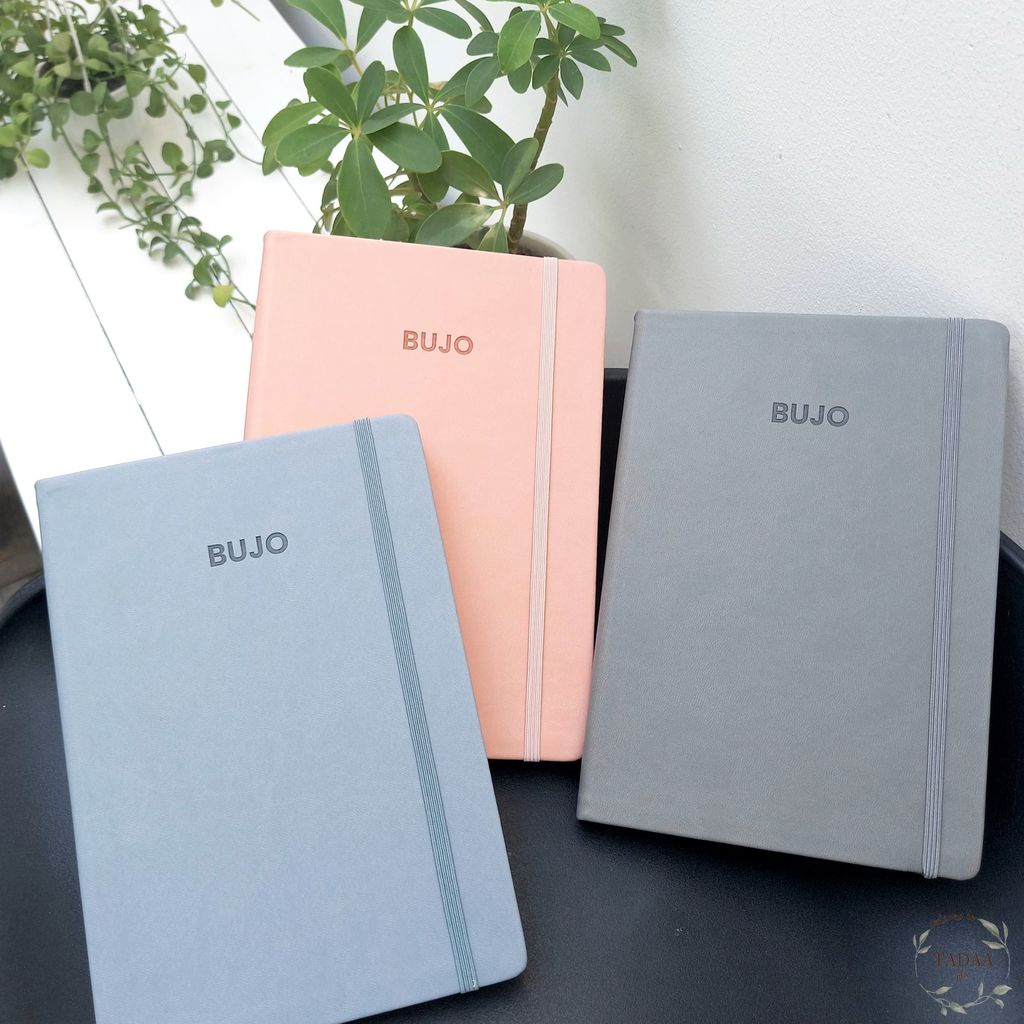 Sổ tay A5 pastel đơn giản BUJO, sổ nhật ký kẻ vuông và kẻ ngang tiện lợi