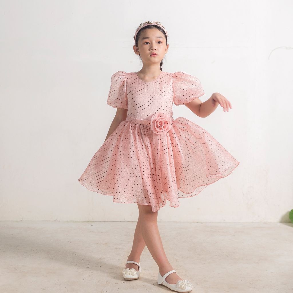 Đầm công chúa thiết kế Jookyli cổ tròn, tay bồng xinh xắn 48G0784