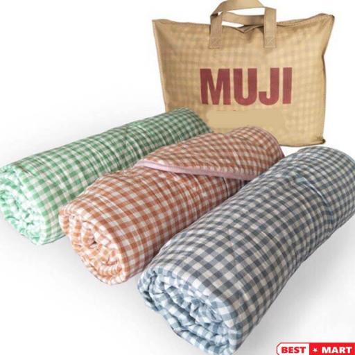 Chăn Hè Cotton Đũi Kẻ Muji hàng xuất nhật,chăn cotton kẻ sọc-- giao màu ngẫu nhiên