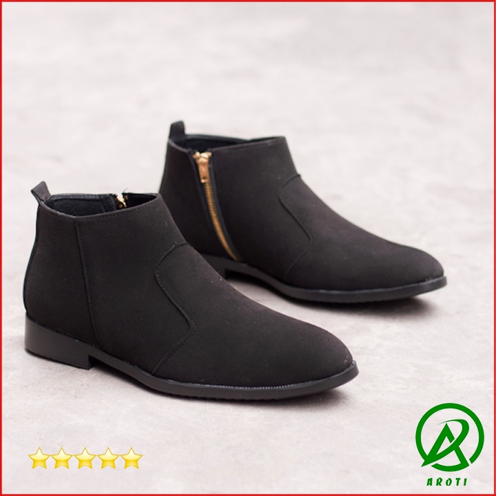 Giày Da Nam AROTI Chealsea Boot Cao Cổ Chất Đẹp Cao Cấp,Đế Khâu Siêu Bền,Tăng Chiều Cao 3cm Form Hàn Đủ size CB521-NH VN