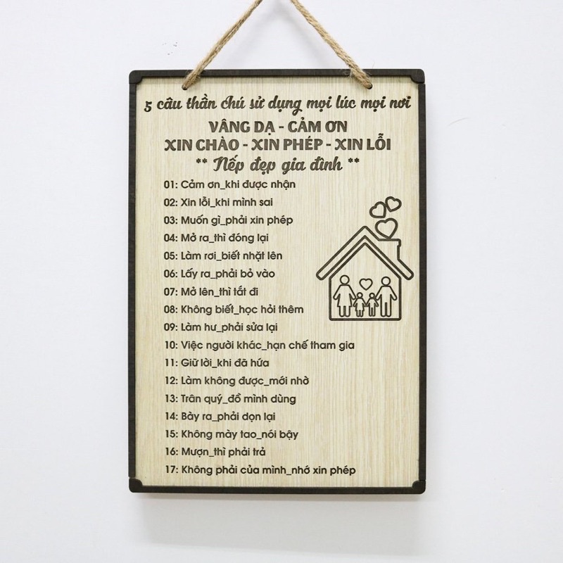 Bảng Gỗ 5 Câu Thần Chú Sử Dụng Mọi Lúc Mọi Nơi