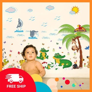 ⚡️𝗙𝗥𝗘𝗘𝗦𝗛𝗜𝗣⚡️ Decal dán tường Rừng nhiệt đới