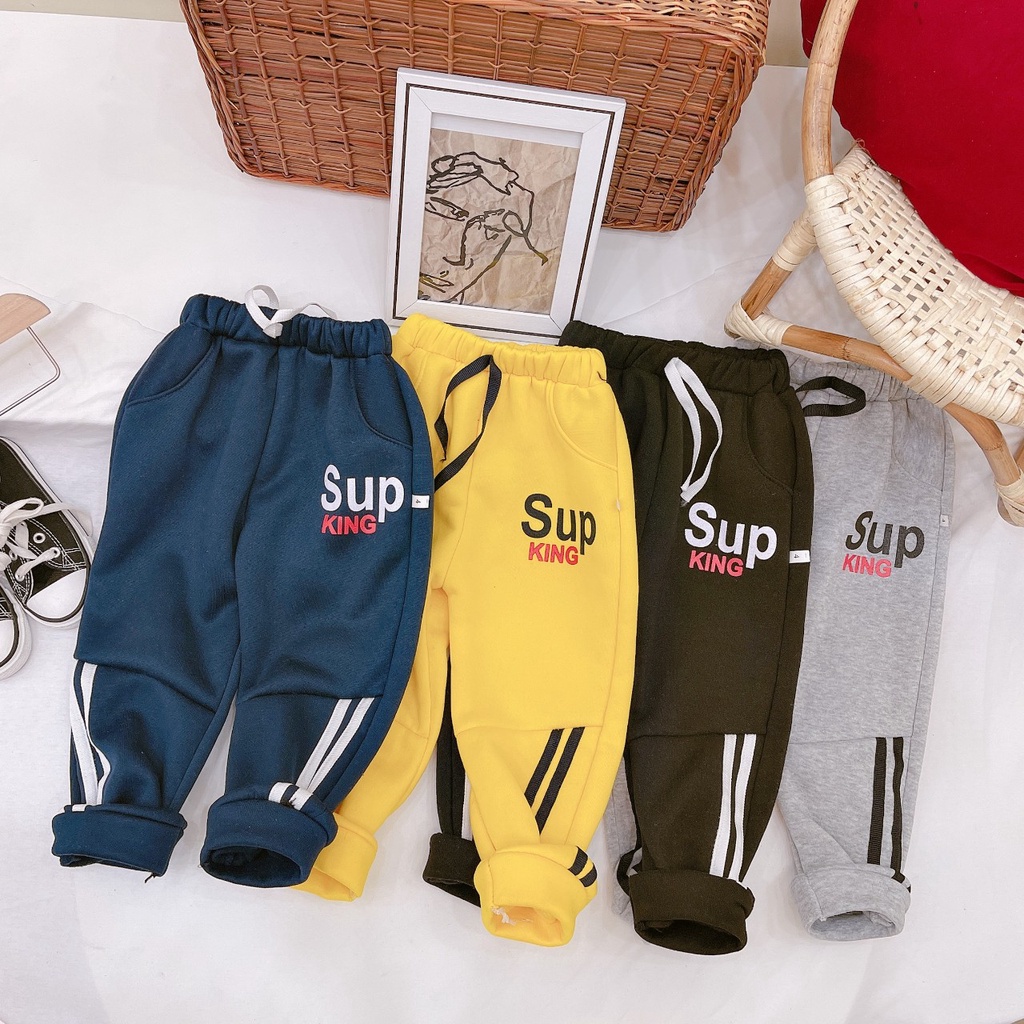 Quần nỉ ấm dáng thể thao cho bé trai, bé gái K057