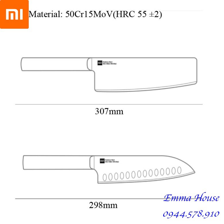 [Mã Hoàn Xu 50K] [Hàng Nhập Khẩu] Bộ 2 Dao Thép Không Gỉ Huo Hou, Bảo Hành 03 Tháng