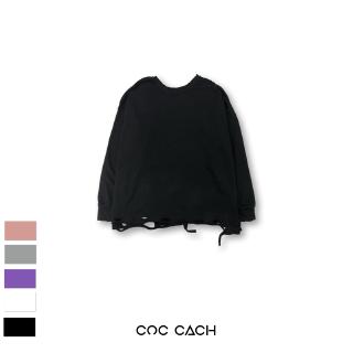 Áo nỉ basic rách gấu AD923