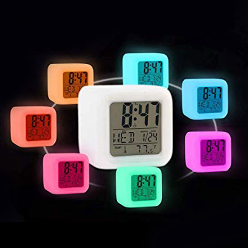 Alarm Clock Kids Wake Up Easy Setting Digital Travel for Boys Girls, Large Display Time/Date/Alarm with Snooze, Bedside Clock Handheld Sized, LED Night Light Clock - Best Gift for Kids