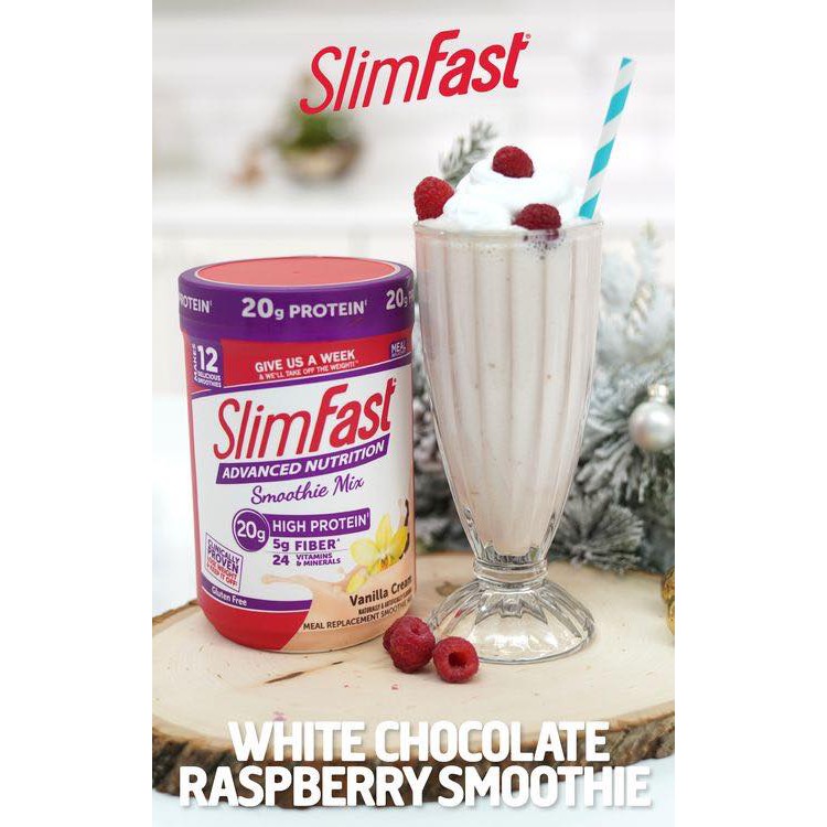 Sữa bột giảm cân SLIMFAST Advanced Nutrition Smoothie Mix Vanilla Cream 324g của Mỹ