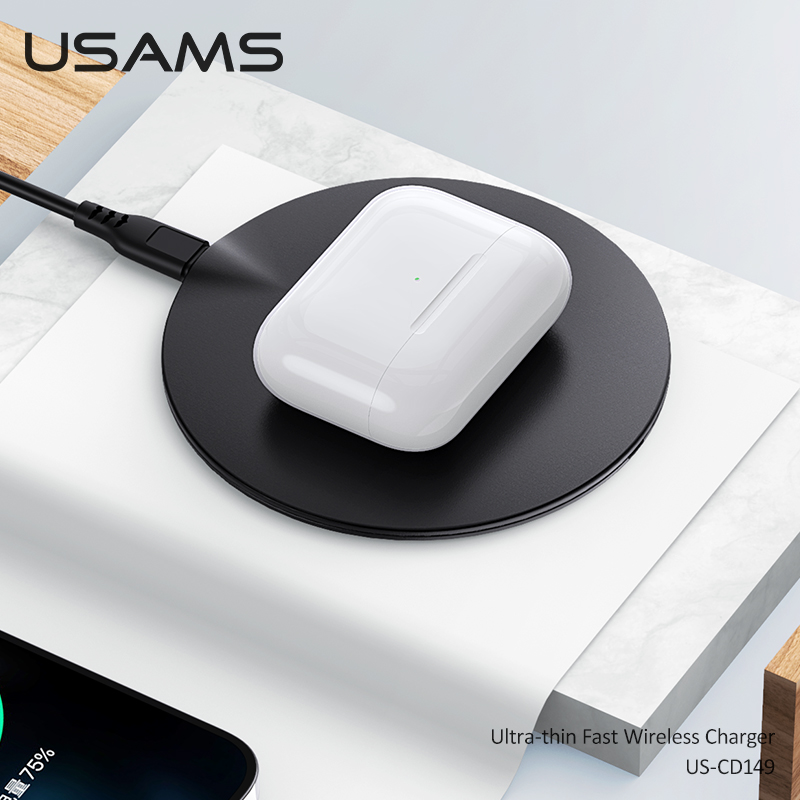 USAMS Đế Sạc Không Dây 15w Cho Điện Thoại Ios Android