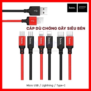 Cáp sạc nhanh dây dù hoco x14 iphone/ipad/androi/typec chính hãng 1m/2m