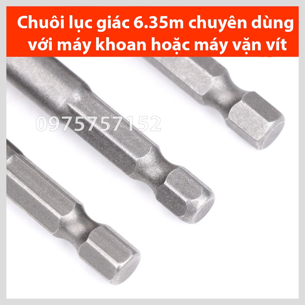 Bộ 3 đầu chuyển vặn khẩu chuôi lục giác 1/2 3/8 1/4 HORUSDY Úc cho máy khoan điện, máy khoan pin, thép CR-V siêu cứng